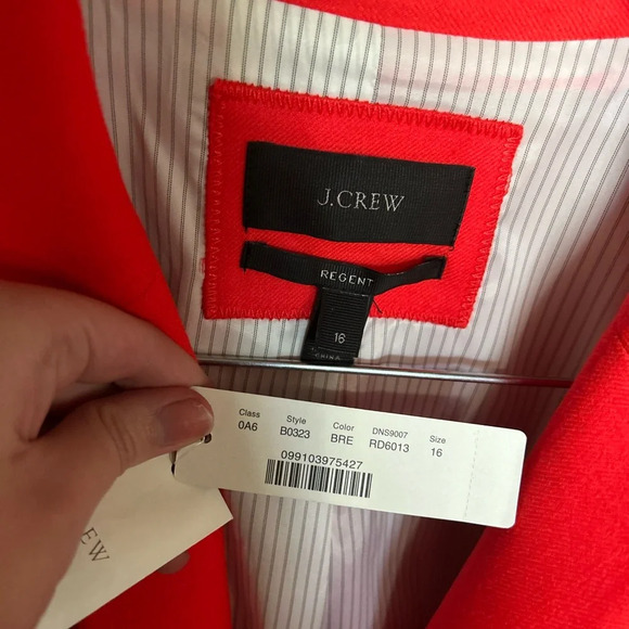 NWT J. Crew Regent Wool Blend Orange Blazer Single Button Jacket Women’s Size 16 - Picture 3 of 6